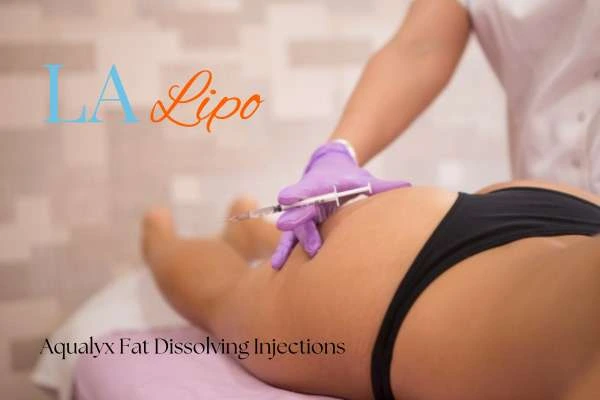 Woman having fat dissolving injections Maplehurst on thighs