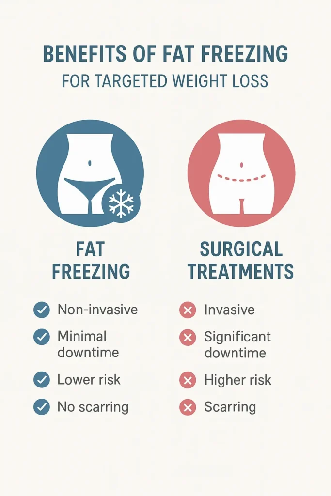 graphic showing the benefits of fat freezing Maplehurst
