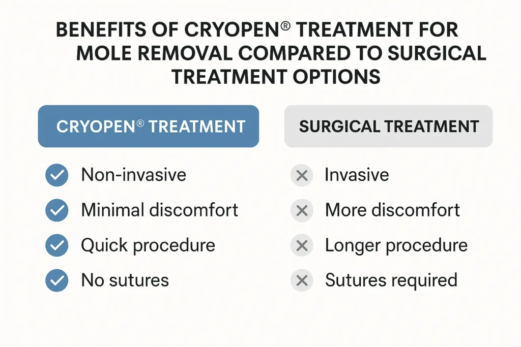 Benefits of facial mole removal Maplehurst - call our team today to book a consultation